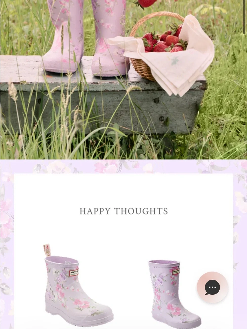 LoveShackFancy x Hunter NIB Women’s Play Boot in Happy Thoughts